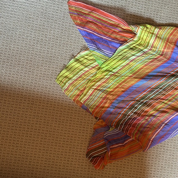 Dana Buchman silk skirt size 10 lined midi handkerchief hem - Picture 4 of 11